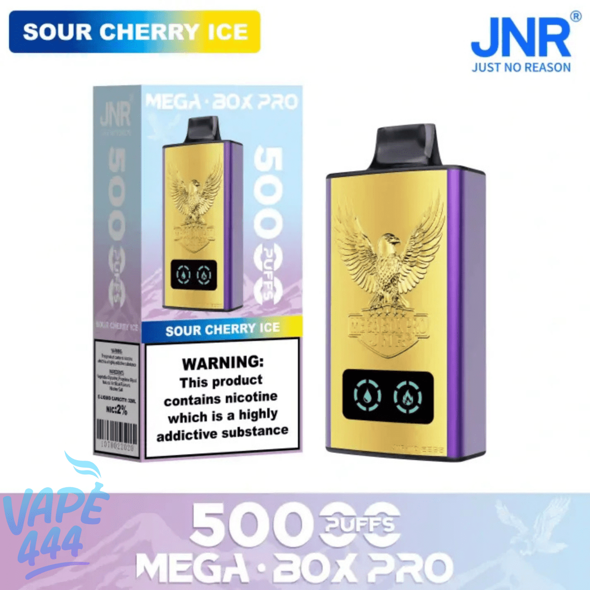 JNR Mega Box Pro 50K Puff Jetable 2% Nicotine Vape444 JNR Mega Box Pro 50K Puff Jetable 2% Nicotine Vape444