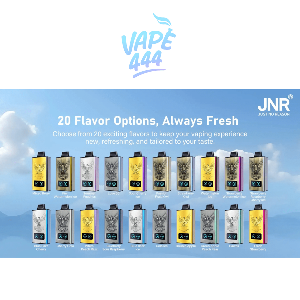 JNR Mega Box Pro 50K Puff Jetable 2% Nicotine Vape444 JNR Mega Box Pro 50K Puff Jetable 2% Nicotine Vape444