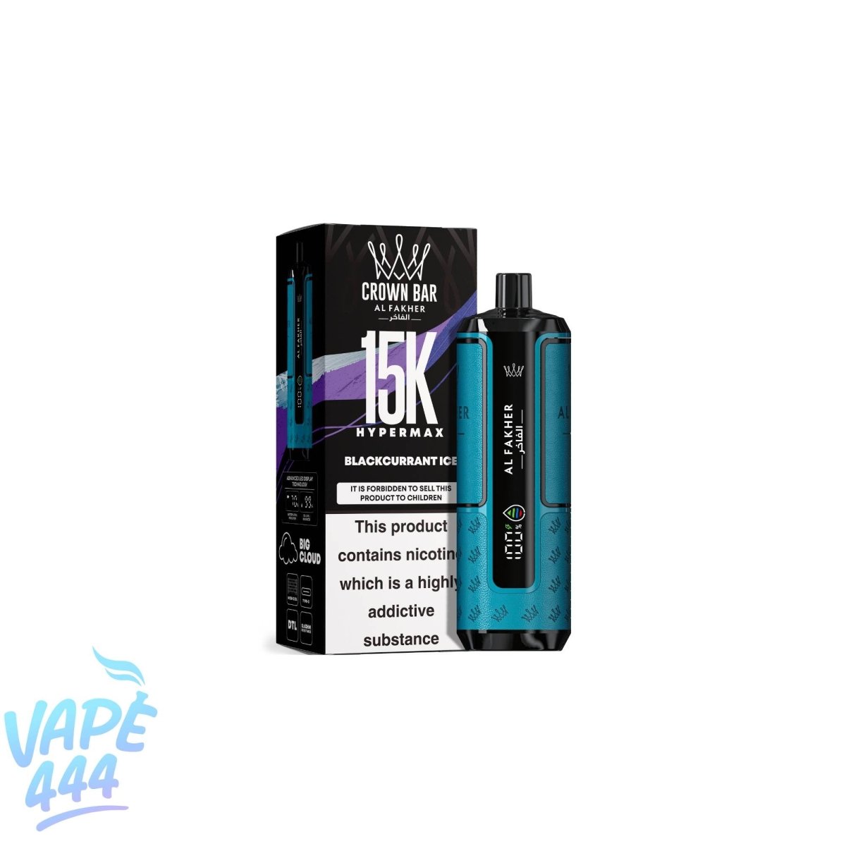 Al Fakher - Crown Bar HyperMax 15K - Pod Vape Rechargeable - 0.6% Nicotine Al Fakher