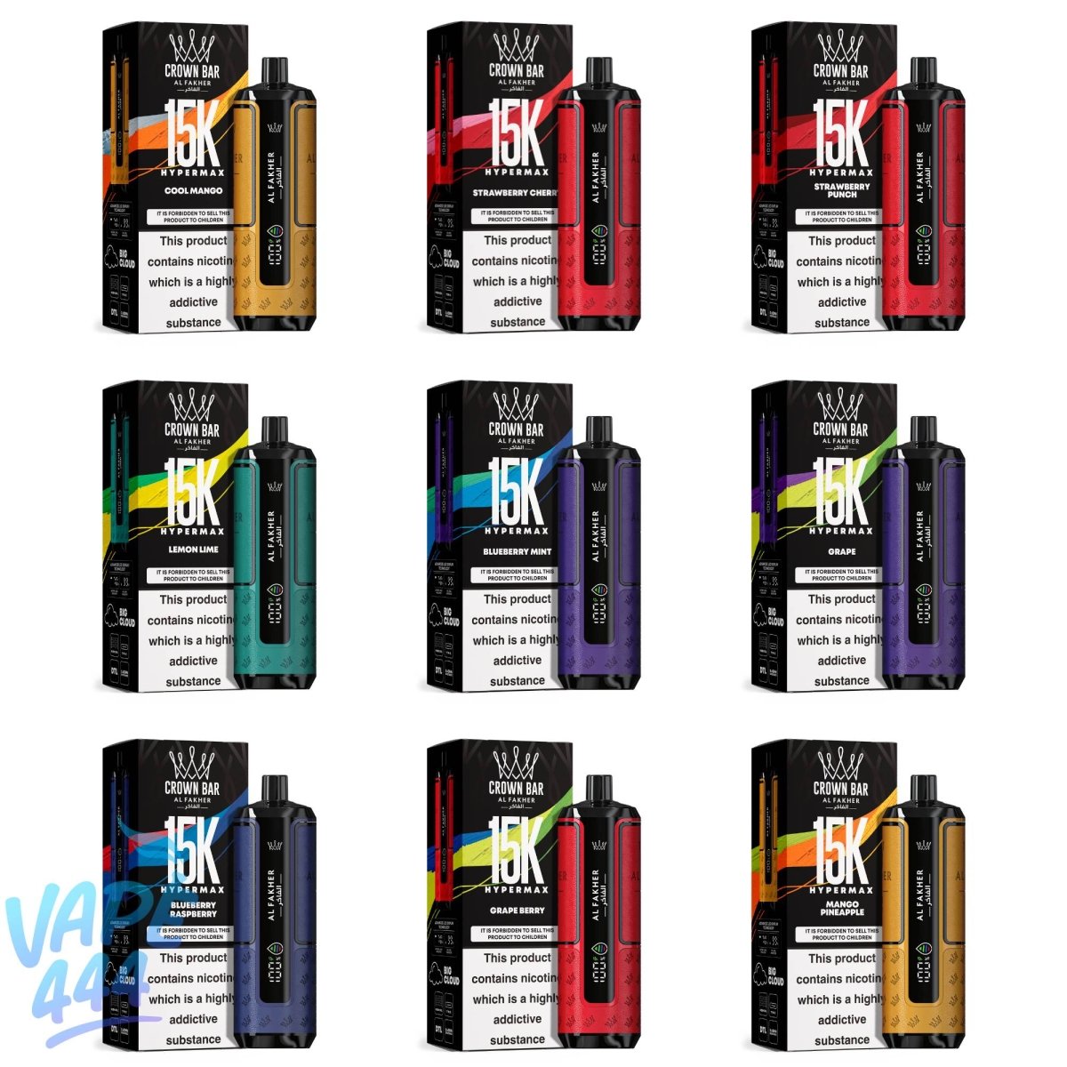 Al Fakher - Crown Bar HyperMax 15K - Pod Vape Rechargeable - 0.6% Nicotine Al Fakher