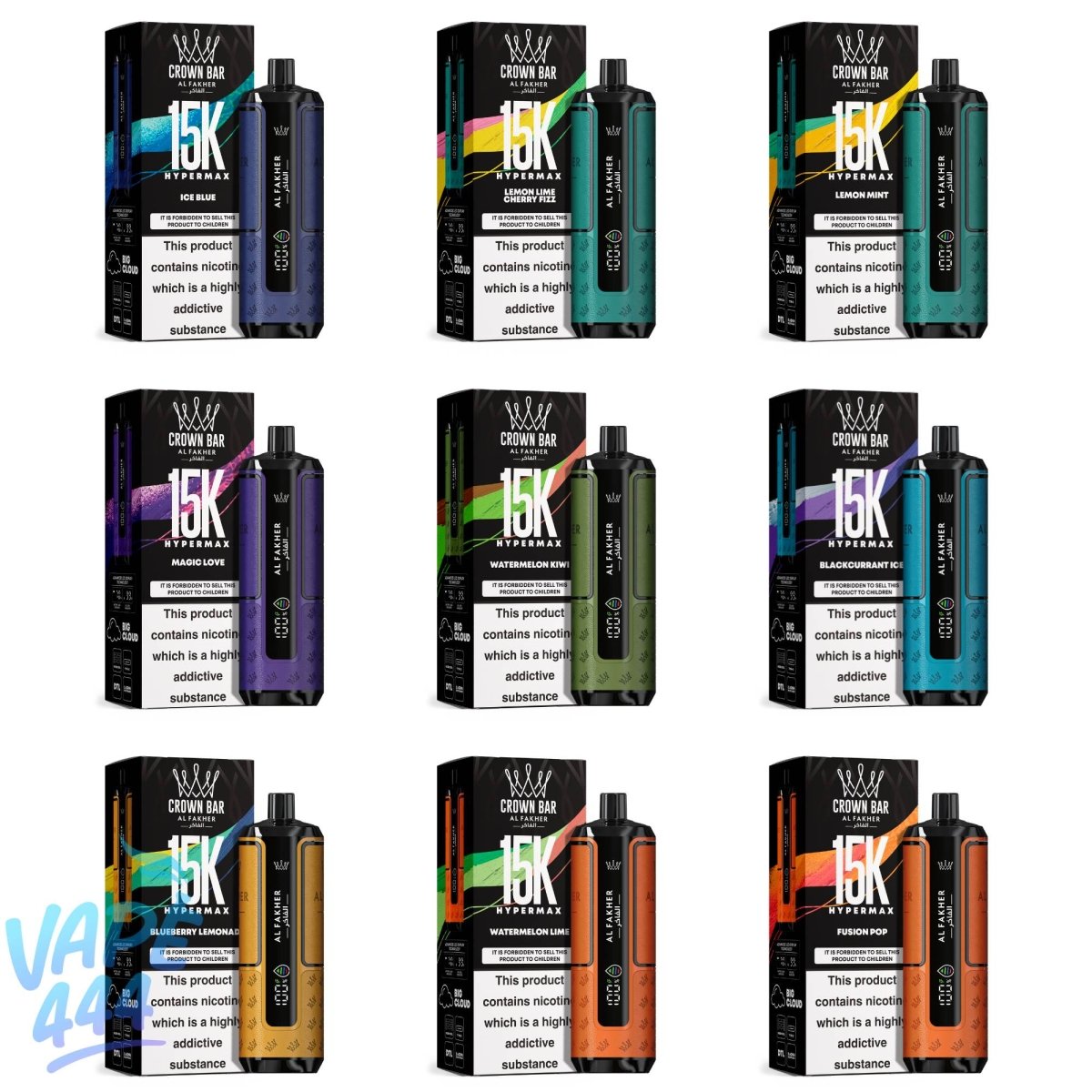 Al Fakher - Crown Bar HyperMax 15K - Pod Vape Rechargeable - 0.6% Nicotine Al Fakher
