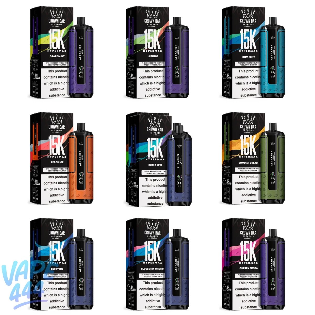 Al Fakher - Crown Bar HyperMax 15K - Pod Vape Rechargeable - 0.6% Nicotine Al Fakher