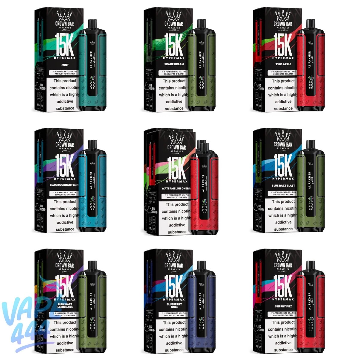 Al Fakher - Crown Bar HyperMax 15K - Pod Vape Rechargeable - 0.6% Nicotine Al Fakher