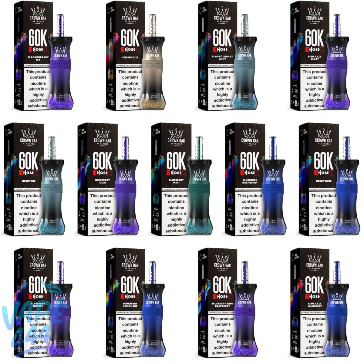 Al Fakher Crown Bar E-Hose X 60K 0.6% Nicotine Disposable Vape / Vape444 Al Fakher Crown Bar E-Hose X 60K 0.6% Nicotine Disposable Vape / Vape444