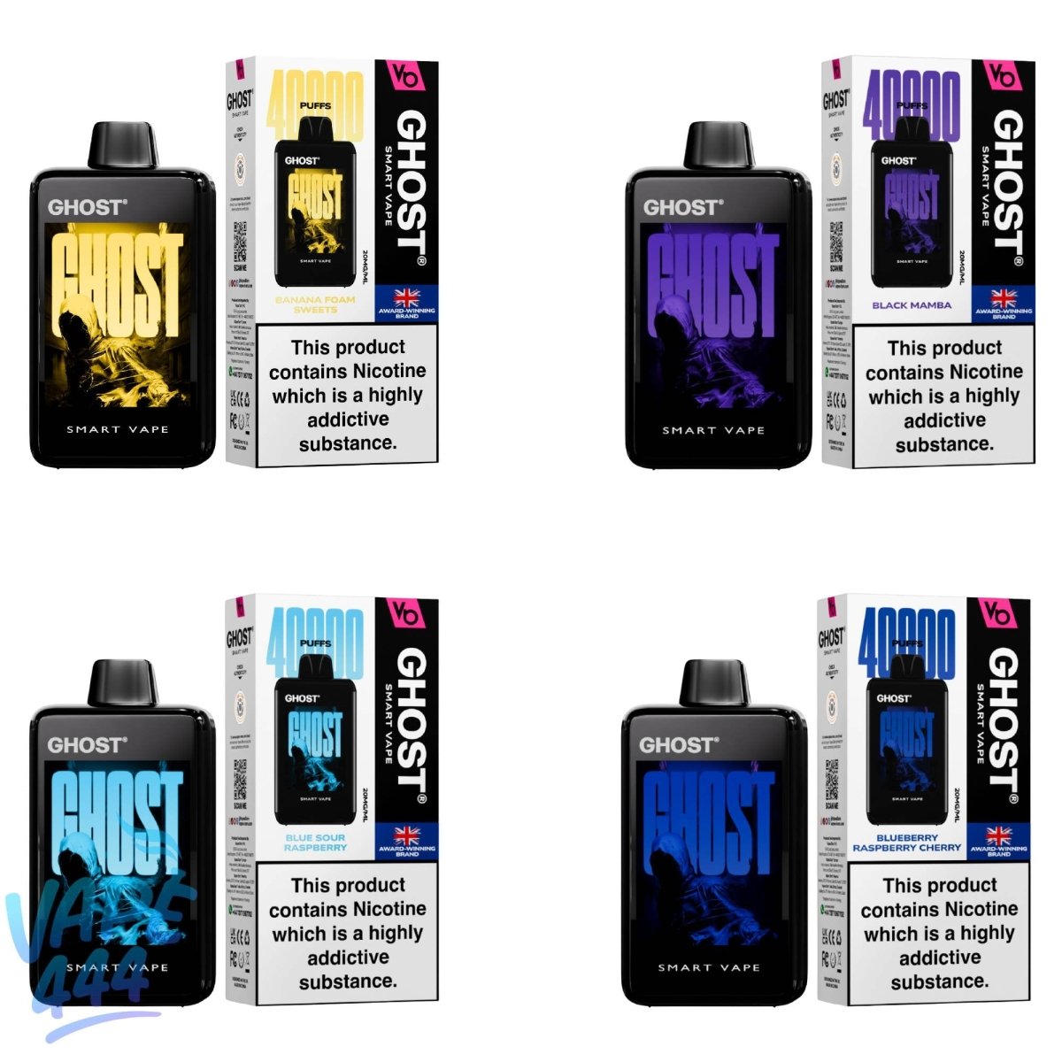 Ghost Smart Vape 40K - Puff Jetable / Vape Disposable 2% Nicotine Vape444 Ghost Smart Vape 40K - Puff Jetable / Vape Disposable 2% Nicotine Vape444