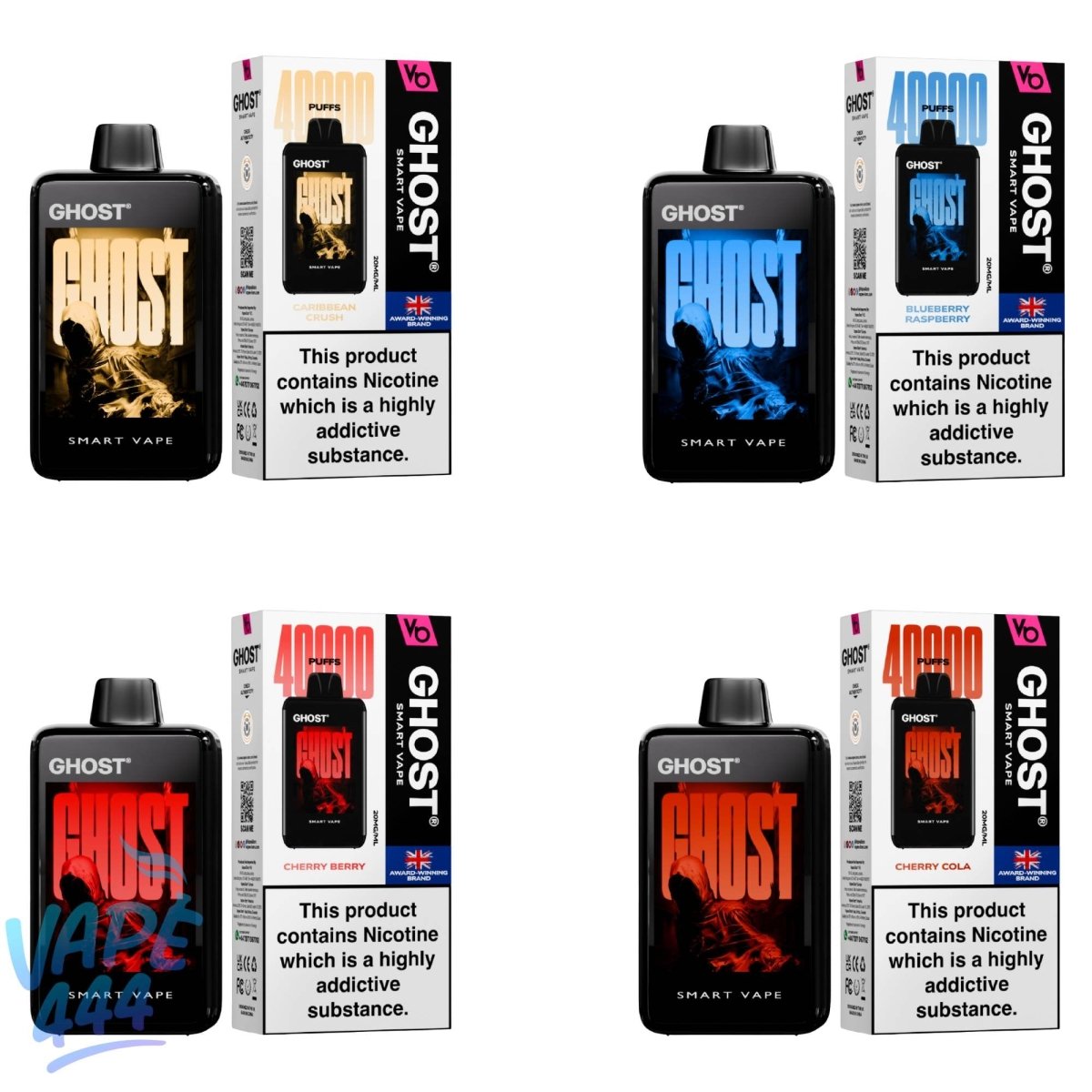 Ghost Smart Vape 40K - Puff Jetable / Vape Disposable 2% Nicotine Vape444 Ghost Smart Vape 40K - Puff Jetable / Vape Disposable 2% Nicotine Vape444