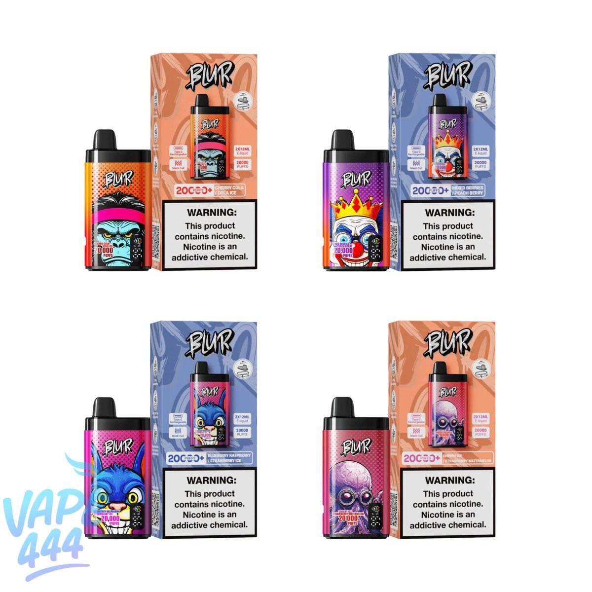 Blur 20000 Vape jetable Double saveur 2 % de nicotine Vape444 Blur 20000 Vape jetable Double saveur 2 % de nicotine Vape444