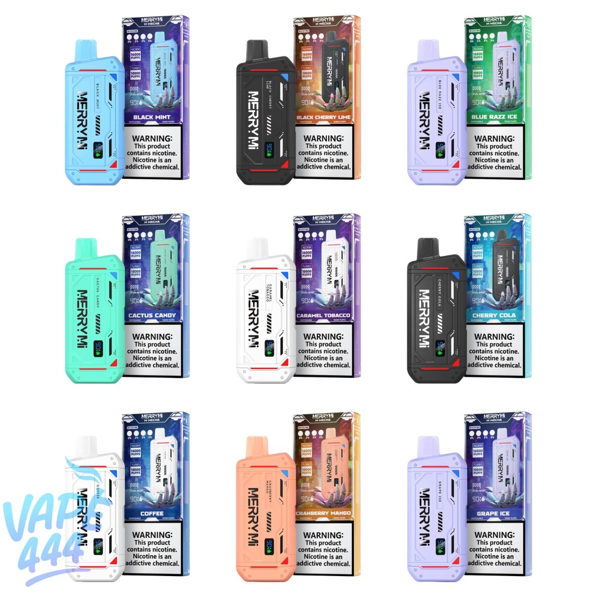 Merry-Mi - M-Mecha 16K - Puff / Vape Jetable - 3% Nicotine VapesPuffEurope