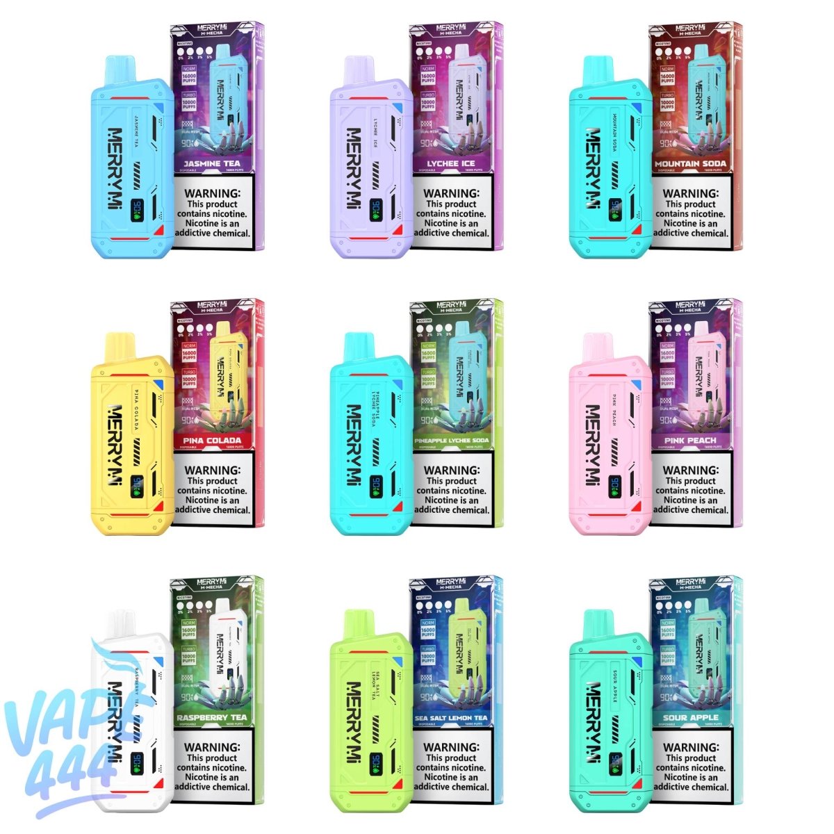 Merry-Mi - M-Mecha 16K - Puff / Vape Jetable - 3% Nicotine VapesPuffEurope