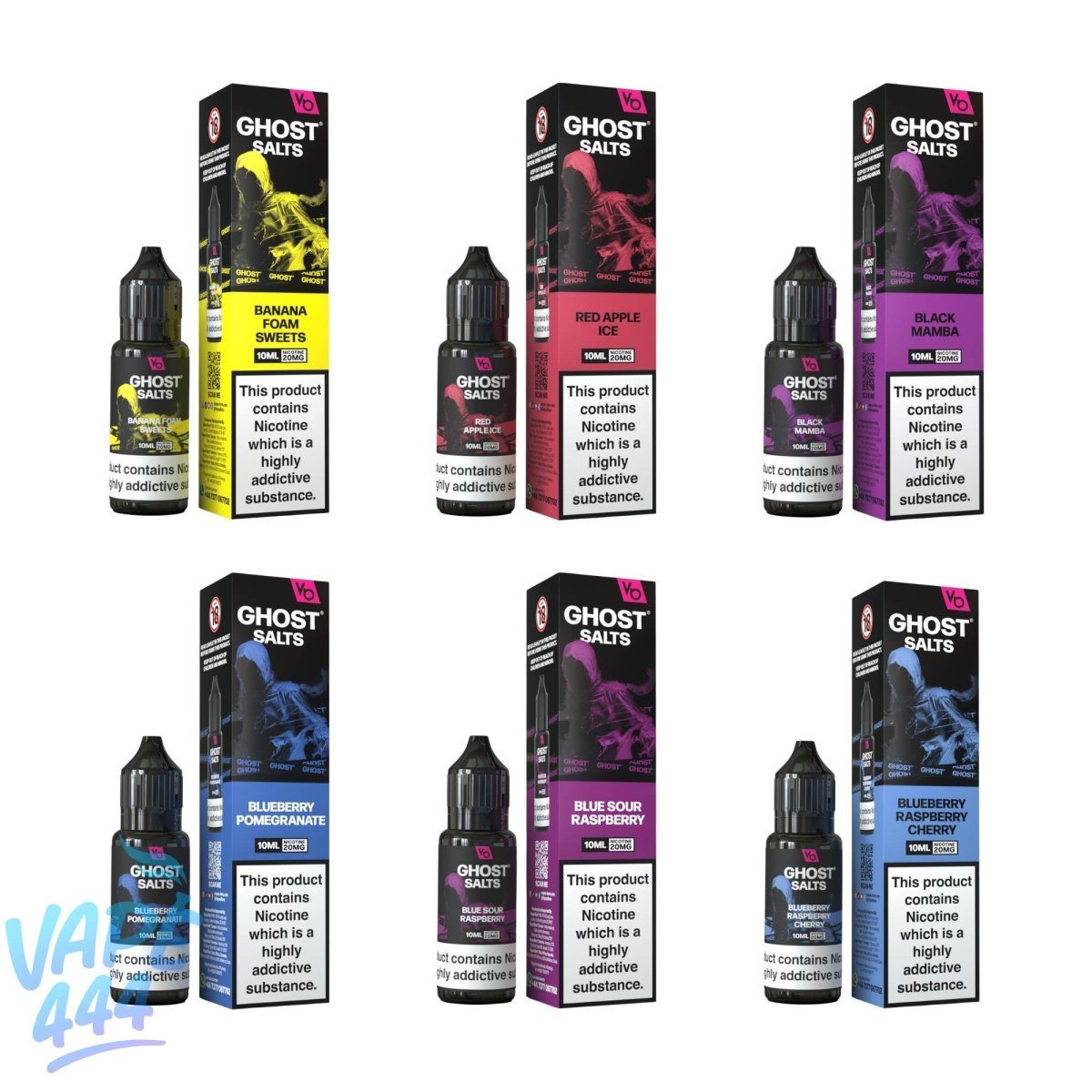 Ghost Salts 10 ml E-liquide 2 % de nicotine Vape444 Ghost Salts 10 ml E-liquide 2 % de nicotine Vape444