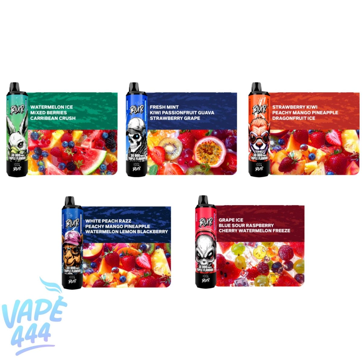 Blur 30000 Vape jetable Triple saveur 2 % de nicotine Vape444 Blur 30000 Vape jetable Triple saveur 2 % de nicotine Vape444