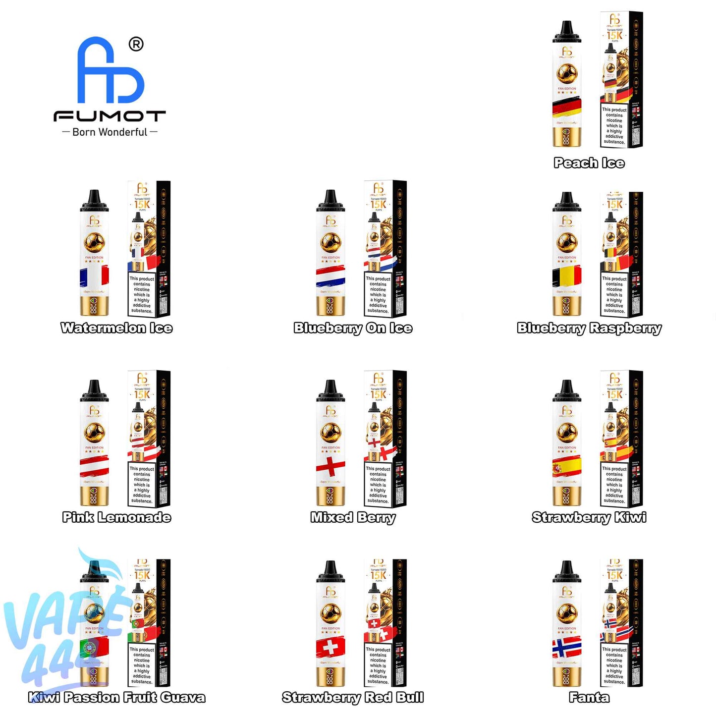 Fumot - Tornado 15K Fan Edition - Disposable Vape 2% Nicotine Vape444