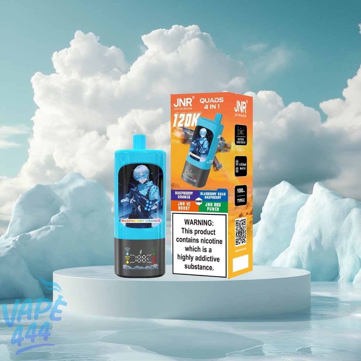 JNR Quads 4in1 120K – Puff Jetable 2% Nicotine – 4 saveurs Vape444