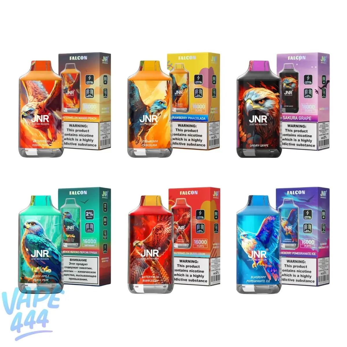 JNR - Falcon 16K - Puff / Vape Jetable - 2% Nicotine JNR