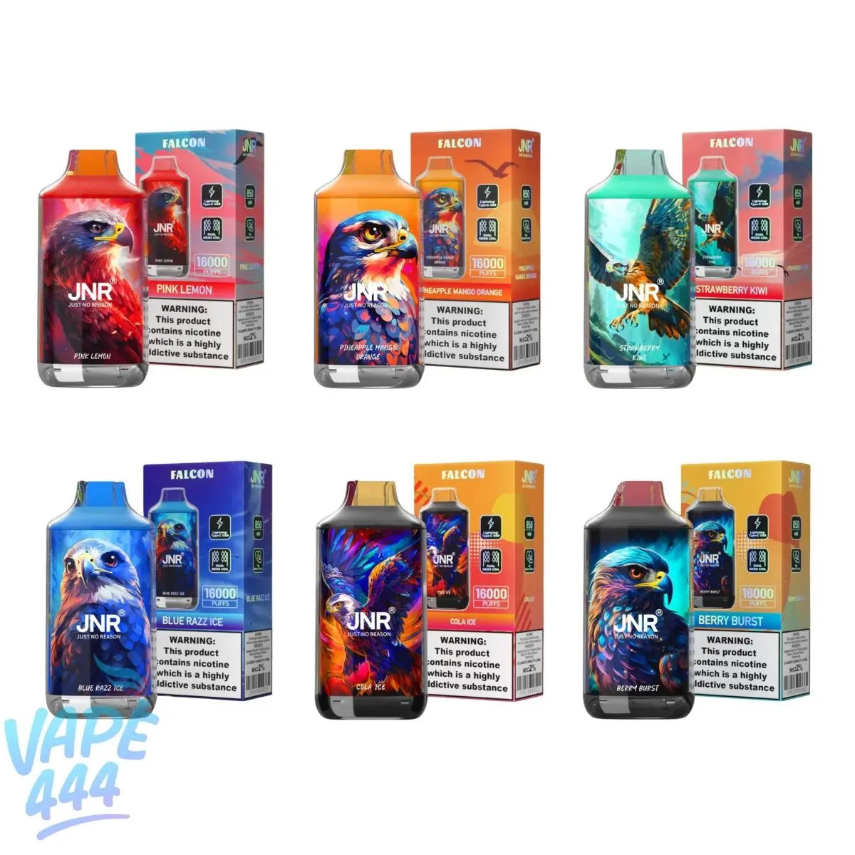 JNR - Falcon 16K - Puff / Vape Jetable - 2% Nicotine JNR