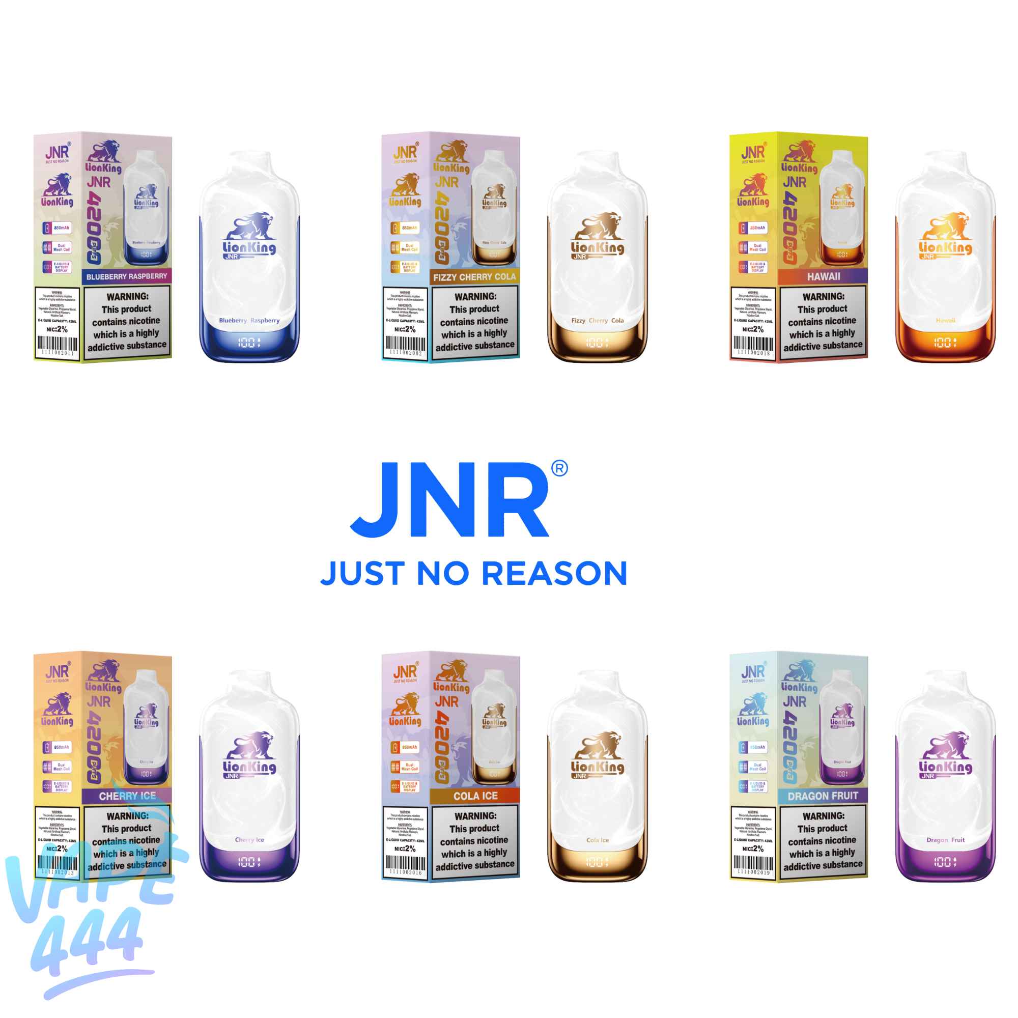 JNR – Lion King 42K – Disposable Vape – 2% Nicotine