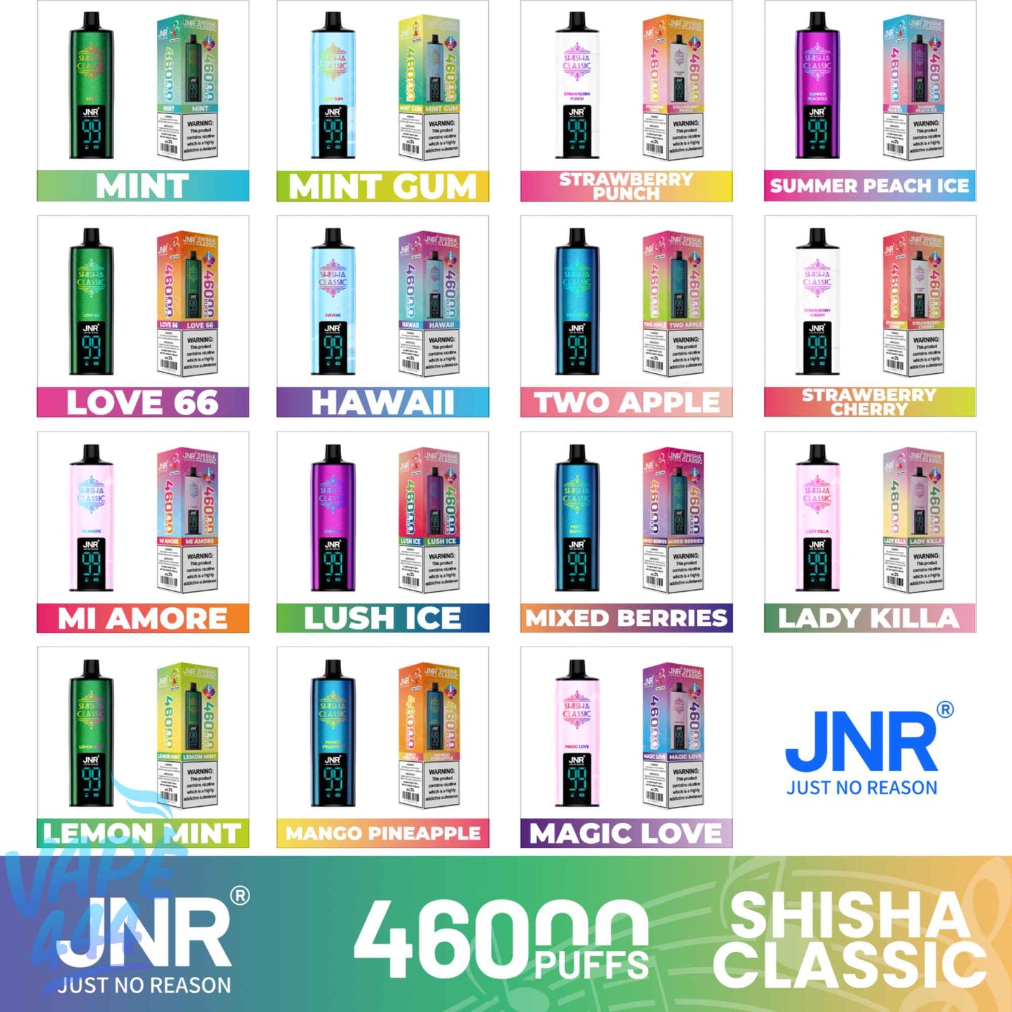 JNR - Shisha Classic 46K - Disposable Vape - 2% Nicotine JNR