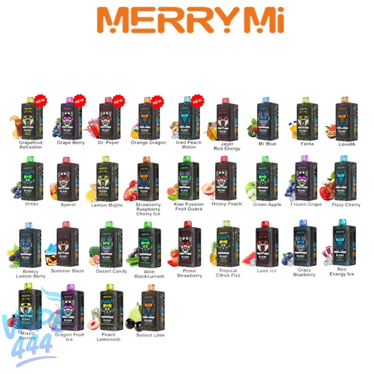 Merry-Mi - Blade 30K - Puff Jetable / Vape Disposable - 5% nicotine Vape444 Merry-Mi - Blade 30K - Puff Jetable / Vape Disposable - 5% nicotine Vape444